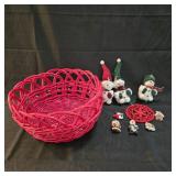 Christmas basket ornaments and pins