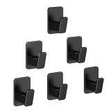 Wall Hooks for Hanging Adhesive Hat Hooks for Walls No Damage Towel Hooks for Bathrooms Coat Rack Wall Mount Black