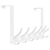 Peasulin Over The Door Hooks, Sturdy Door Hanger, Large Over The Door Towel Rack with 12 Hooks, Heavy Duty Easy to Install, for Bathroom, Bedroom?Kitchen?Hanging Towels, Coats (White)