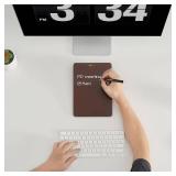 Glass Desk Whiteboard with Reversible Wood Stand, Burgundy Red, Small Portable Dry Erase Board Easel for Desktop, Reusable Notepad 9.5"x6.7" for Office, Home, School, Marker&Eraser Included, Yeoux