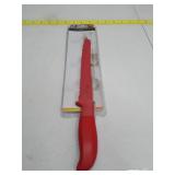 ke home - 8" Non-Stick Scalloped Bread Knife - Red