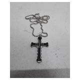 1pc Rhinstone Cross Pendant Necklace - Men