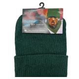 AG805 Cuffed Green Knit Beanie Hat