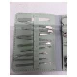 Proffesional Toenail Clippers Tool Set, Pedicure Kit with Case Nail Clippers Set - Green