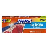 Hefty Gallon Freezer Storage Slider Bags - 25ct