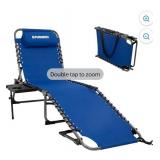 Fundango Folding Chaise Lounge 5-Positions Adjustable Beach Lounge Chair Lawn Chair for Adult(Blue)