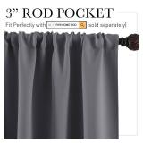 RYB HOME Short Curtains Half Window Curtains for Bedroom, Privacy Blackout Energy Saving Drapes for Living Room Bathroom Shades, Wide 29 x Long 24 inches per Panel, Grey, 2 Pcs Retail $18.99