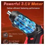 Cordless Power Screwdriver Electric Screwdriver Rechargeable Set, Battery Powered Screwdriver Kit Including 46pcs Bits, Pivoting Handle and LED Lights Small Drill with Portable Carrying Case