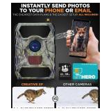 CREATIVE XP Cellular Trail Cameras WiFi 24 MP 1296P Outdoor Game Camera with Night Vision Motion Activated IP54, Waterproof for Hunting or Property Security Retail $24.43