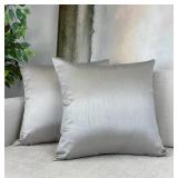 Aiking Home Collection 26x26 Inches Faux Silk Square European Shams, Zipper Closure, Silver (Set of 2) Retail $23.03