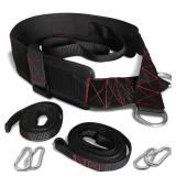 THEFITGUY Sled Pulling Belt, Adjustable Closure, 2 Sled Pulling Straps & 4 Hooks Included - for Resistance Training, Strength Training, Agility, Pulling Backwards, Front and Sides Retail $62.48