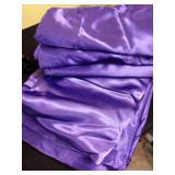 P Pothuiny 6 Pieces King Satin Sheets Luxury Silky Purple Satin Bedding Sheet Set, 1 Deep Pocket Fitted Sheet + 1 Flat Sheet + 4 Pillow Cases Retail $49.99