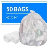 Reli. SuperValue 55-60 Gallon Trash Bags | 50 Count | Made in USA | Heavy Duty | Clear Multi-Use Garbage Bags Retail $24.99