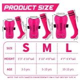 Syhood Soccer Shin Guards and Socks for Toddler Kids Youth, Lightweight Soccer Shin Pads Protective Soccer Gear for 3-5, 5-10, 10-15 Years Old Children Teen Boys Girls Soccer Game (Pink,S Size) Retail