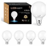 4 Pack G25 LED Globe Light Bulbs for Bathroom 4000K Daylight, E26 Base Vanity Light Bulbs 60W Incandescent Equivalent, 5W Round Light Bulbs, 500LM, CRI 85+,Non-dimmable