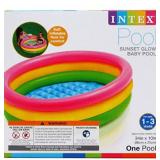 34 x 10 inches 3-Ring Baby Pool with Inf. Floor in Color Box, Age 1-3