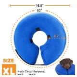 BENCMATE Protective Inflatable Collar for Dogs and Cats - Soft Pet Recovery Collar Does Not Block Vision E-Collar (X-Large, Blue)