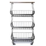 belupai Metal Rolling Cart with Wheels,Mesh Wire Removable Storage Rolling Cart,Utility Cart,Mobile Storage Organizer for Kitchen Bathroom Laundry Room(4-Floor Black)