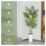 Artificial Palm Tree 6Ft Tall Fake Plants Faux Silk Tropical Areca Floor Potted Plants for Home Living Room Ofiice Patio Decor Indoor Outdoor - Retail: $109.15