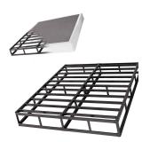 Aardhen 9 Inch High Profile Queen Box Spring Strong Metal Frame Mattress Foundation, Quiet Noise-Free,Easy Assembly, 3000lbs Max Weight Capacity - Retail: $126.88