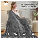 Weighted Blanket for Adults (12lbs, 48"x72" Twin Size) - Cooling and Breathable Heavy Blanket for 110-130lbs with Premium Glass Beads - Soft Thick Blanket for All-Season Sleeping Comfort - Grey