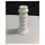 Tall Ceramic Organic Modern Taper Candle Holder - Threshold: Cream Matte Finish, 7.09" Tabletop Candelabra