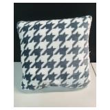 Printed plush Houndstooth Pillow Square Throw Pillow with Faux Shearling Reverse Blue - Threshold