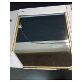 30" x 24" Rectangular Decorative Wall Mirror with Rounded Corners Brass - Threshold Modern Gold Finish, No Assembly, Wall Mount