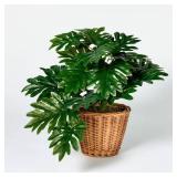 Philodendron Decorative Plant in Basket - Threshold designed with Studio McGee: Indoor Faux Greenery, Wicker Basket