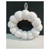 Christmas Cozy Decorative Faux Fur Wreath Cream - Threshold