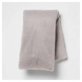 Plush Body Pillow Cover Gray - Room Essentials: Faux Fur, Zipper Closure, Machine Washable