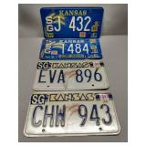 4 Vintage Kansas Car Tags