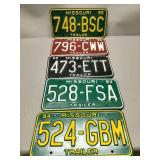 5 Vintage Missouri Trailer Tags