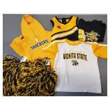 Large Lot Wichita State Shockers Fan Gear includes Game Blanket and Dance Poms