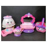 Girls Pretend Vanity and Light Leap Frog Learning Picnic Basket and Tea Pot - All Working