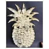 Pineapple Metal Wall Hanging, Approx 16" Tall, Wooden Serving Tray With Beautiful Wood Grain