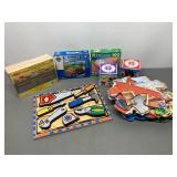 Plethora of Puzzles, Melissa and Doug wooden and Jigsaw Puzzles. Barnyard Floor Puzzle Approx 4x5 - All Complete or NEW