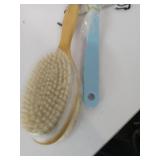 Metene 2 Pack Shower Brush with Soft and Stiff Bristles, Bath Dual-Sided Long Handle Back Scrubber Body Exfoliator for Wet or Dry Brushing