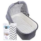 Kushies Bassinet Fitted Flannel Sheet Chevron Grey