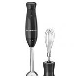 KitchenSmith by Bella Immersion Blender - Black: 250W Handheld Mixer, 2 Speeds, Whips & Purees, Plastic, 2-Year Warranty