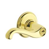 Schlage F51VFLA505 Flair Entry Lever Bright Brass - Retail: $173.77