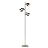 Brightech Jacob Modern (Includes LED Light Bulb) Floor Lamp Brushed Nickel: 3-Head Adjustable, UL Listed, 6