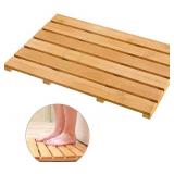 Bath Mat for Luxury Shower - Non-Slip Bamboo Sturdy Water Proof Bathroom Carpet for Indoor or Outdoor Use