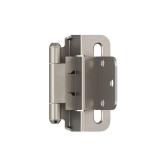 Amerock 3/8in (10 mm) Inset Self-Closing Partial Wrap Satin Nickel Hinge - 1 Pair