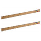 Corksidol Bulletin Bar Strip, Cork Board, Cork Strip, 24" x 1", Classroom, Office, Walls, Cubicle, Aluminum Frame, 2 Pack, Silver