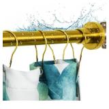 Artiwell Heavy Duty Shower Rod, Adjustable Shower Curtain Rod, Expandable Shower Rod, 47-84 Inch, Permanent Mount Shower Rod, Never Rust Stainless Steel Window Curtain and Closet Rod, Brushed Gold