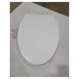 Benkstein Toilet Seat Elongated Soft Close - White Elongated Toilet Seat - White Oval Toilet Seat - Heavy Duty Quick Release Lid - Elongated Cushioned Toilet Seat - D Shaped Toilet Seat - Elongated