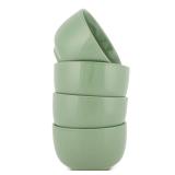 Elanze Designs Bistro Glossy Ceramic 4 inch Cute and Small Dessert Bowls Set of 4 - Perfect for Everyday uses from Snacks, Ice Cream, Candy and Treats, Sage Green