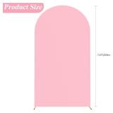 Fomcet 7.2FT Wedding Arch Cover Pink 2-Sided Spandex Fitted Fabric Arch Backdrop Cover Round Top Arch Cover Fabric for Birthday Party Baby Shower Wedding Arch Stand Decoration