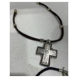 Cross necklaces and a bracelet